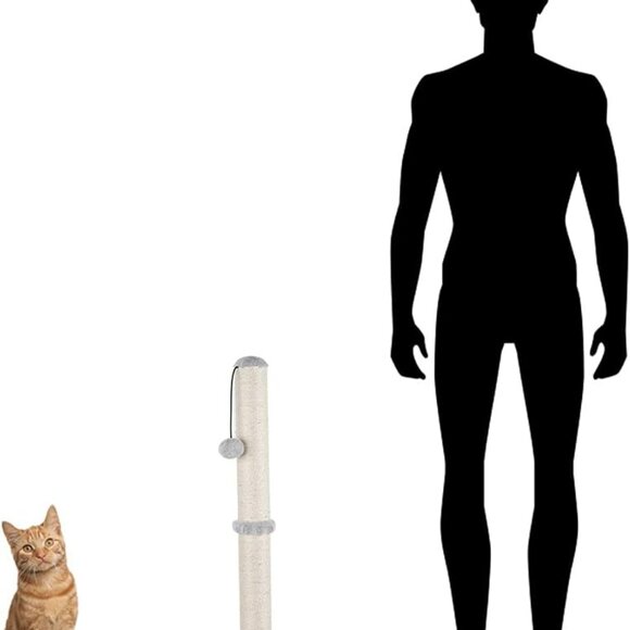 29" Height Tall Cat Scratching Post, Claw Scratcher with Sisal Rope and Covered - Picture 9 of 9